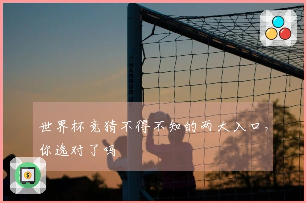 世界杯竞猜不得不知的两大入口，你选对了吗